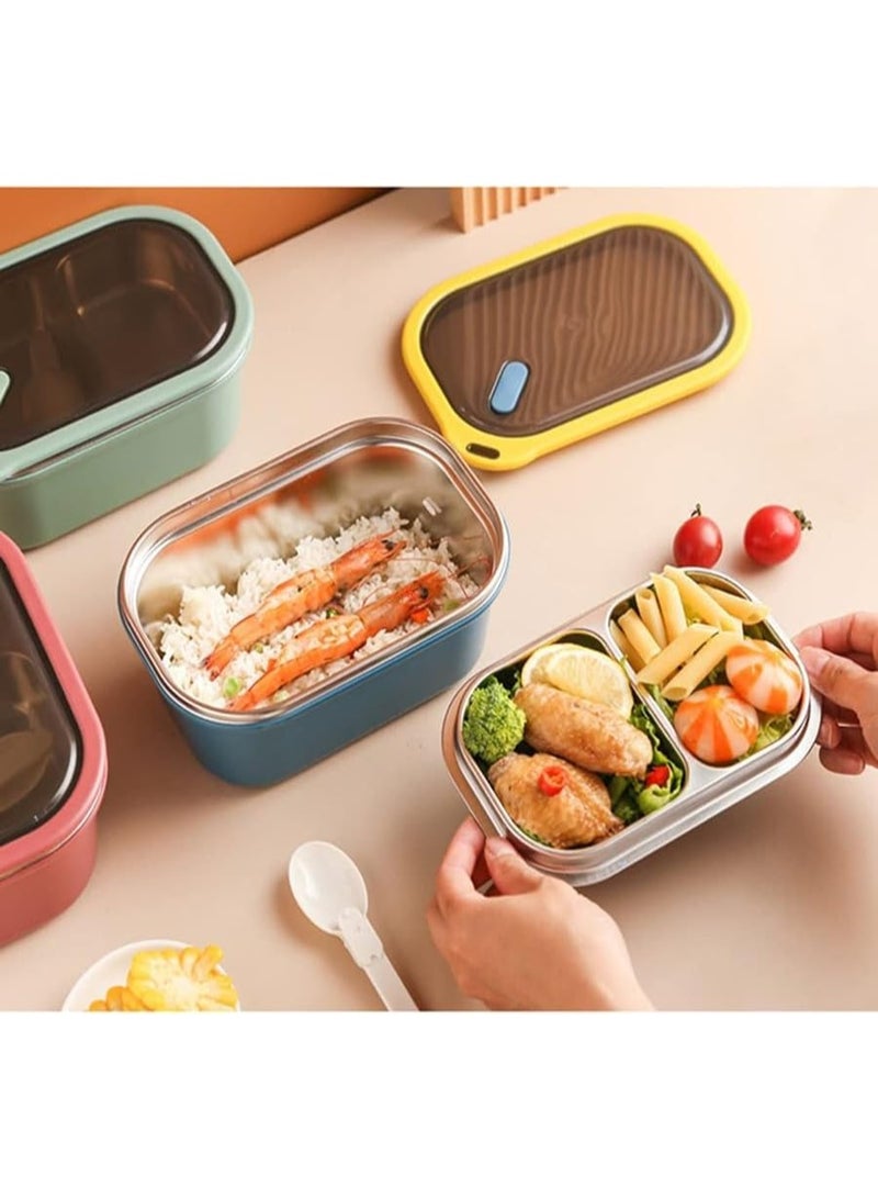 CLENEA Stainless Steel Bento Box, 1200ml Large Compartment Metal Lunch Containers for Adults, Bento Box Lunch Boxes for Men, Lunch Boxes Container, Sealed Lunch Box, Green - Image 5